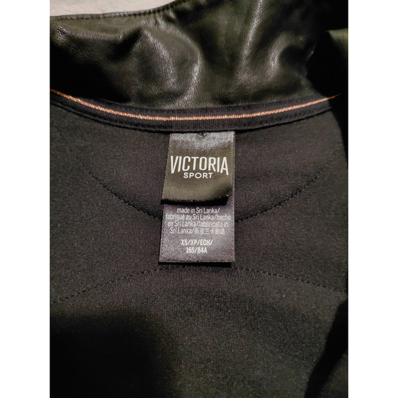 Victoria Secret Sport Womens Size XS Black Quilted Faux Leather Moto Jacket - Picture 8 of 12